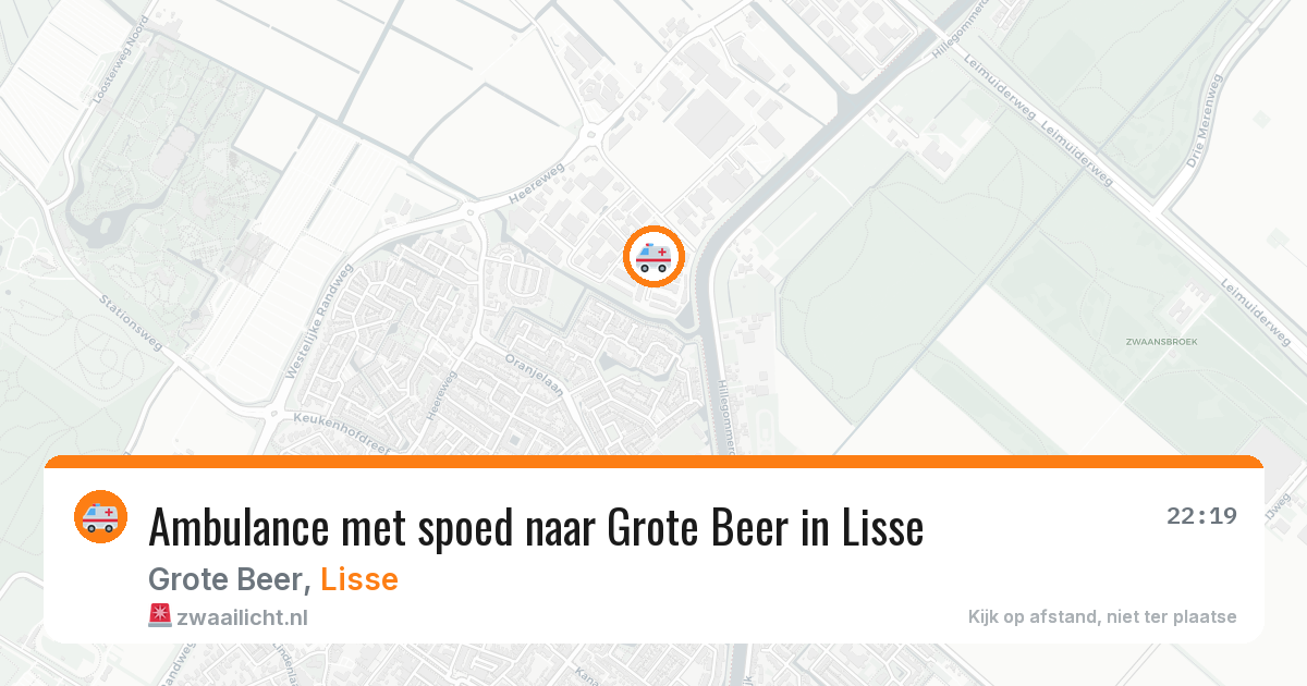 Ambulance met spoed naar Grote Beer in Lisse — 7 aug 2026