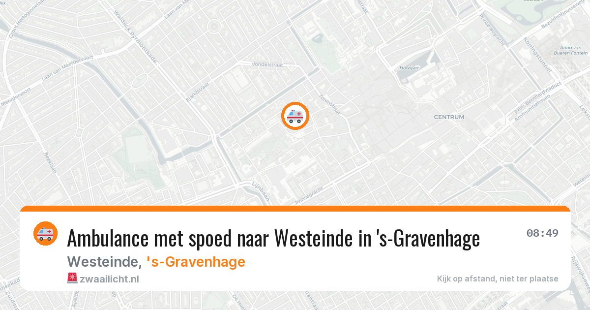 Ambulance met spoed naar Westeinde in 's-Gravenhage — 13 aug 2026