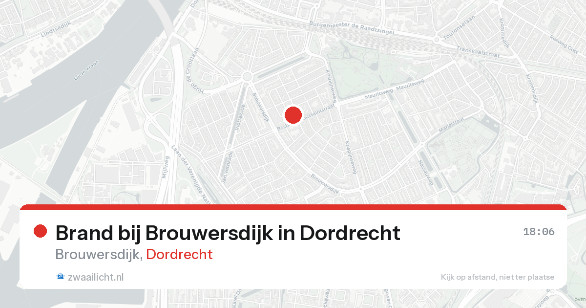 Brand bij Brouwersdijk in Dordrecht — 18 aug 2026