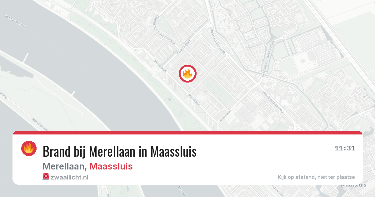 Brand bij Merellaan in Maassluis — 20 jul 2026