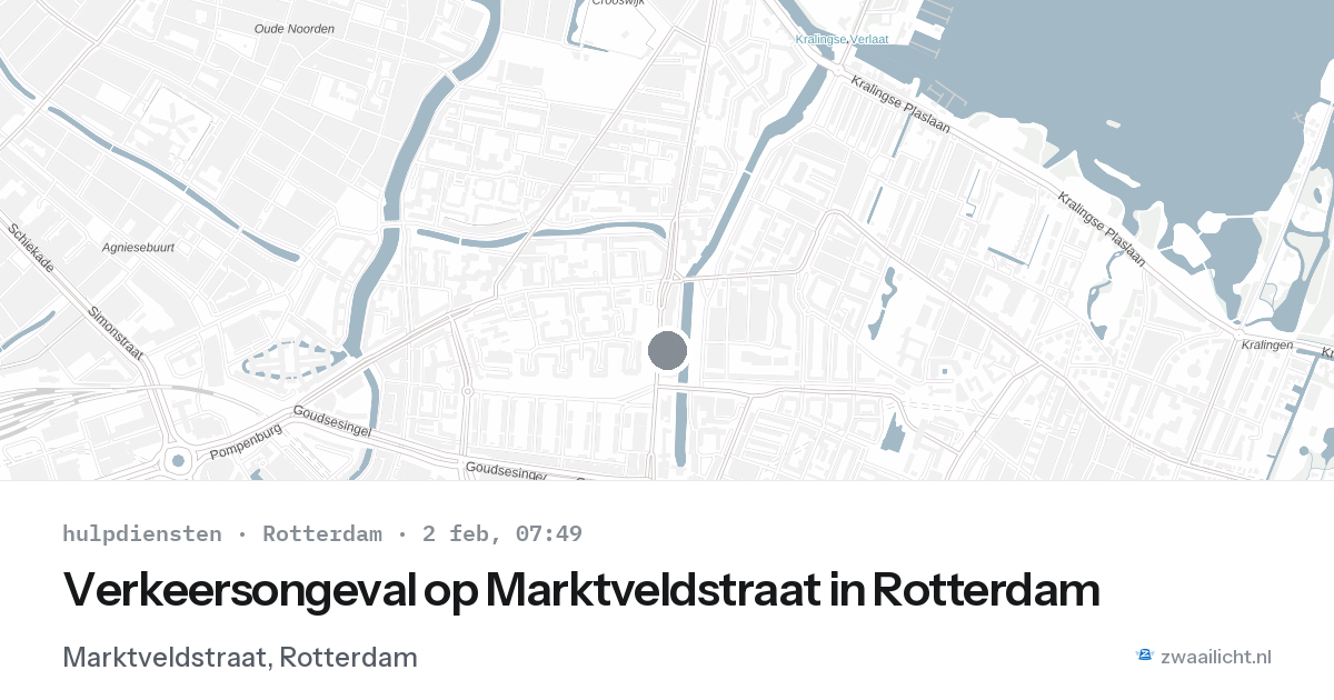 Verkeersongeval op Marktveldstraat in Rotterdam — 2 feb 2026