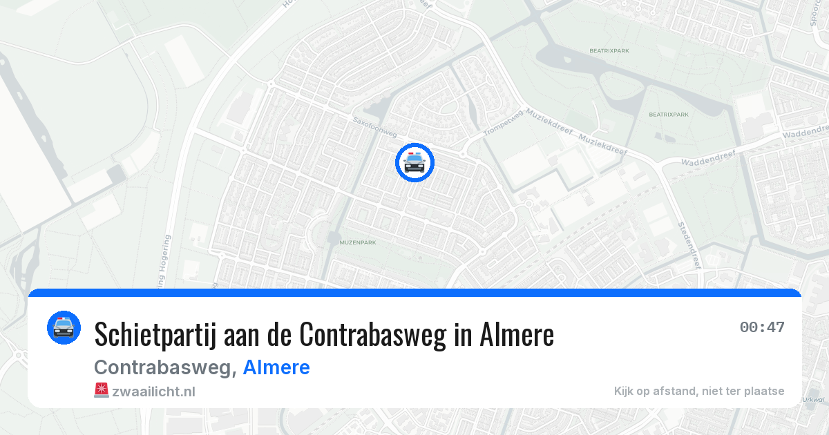 Schietpartij aan de Contrabasweg in Almere — 25 mei 2026