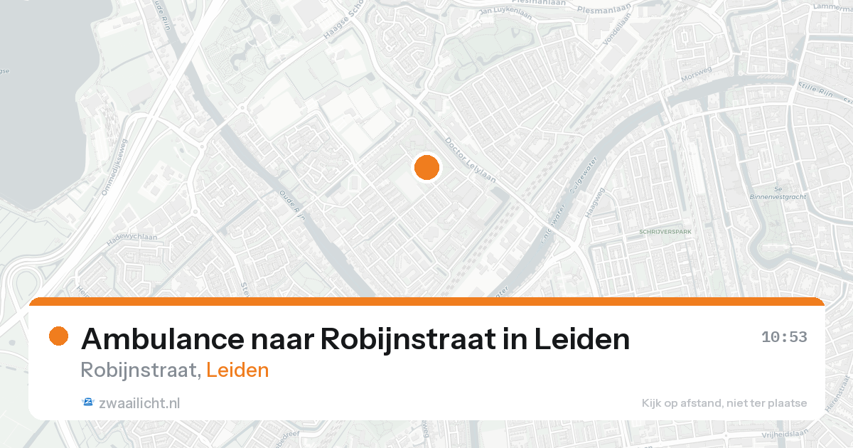 Ambulance naar Robijnstraat in Leiden — 17 aug 2026