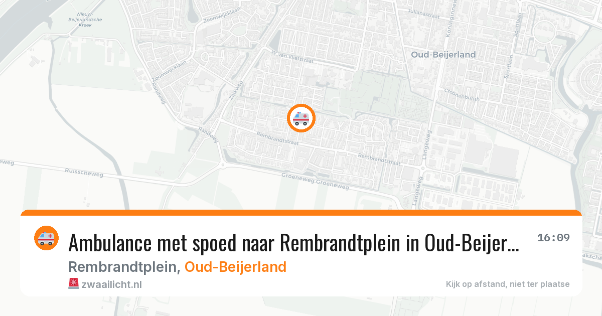 Ambulance met spoed naar Rembrandtplein in Oud-Beijerland — 10 aug 2026