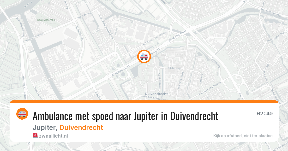 Ambulance met spoed naar Jupiter in Duivendrecht — 18 mei 2026