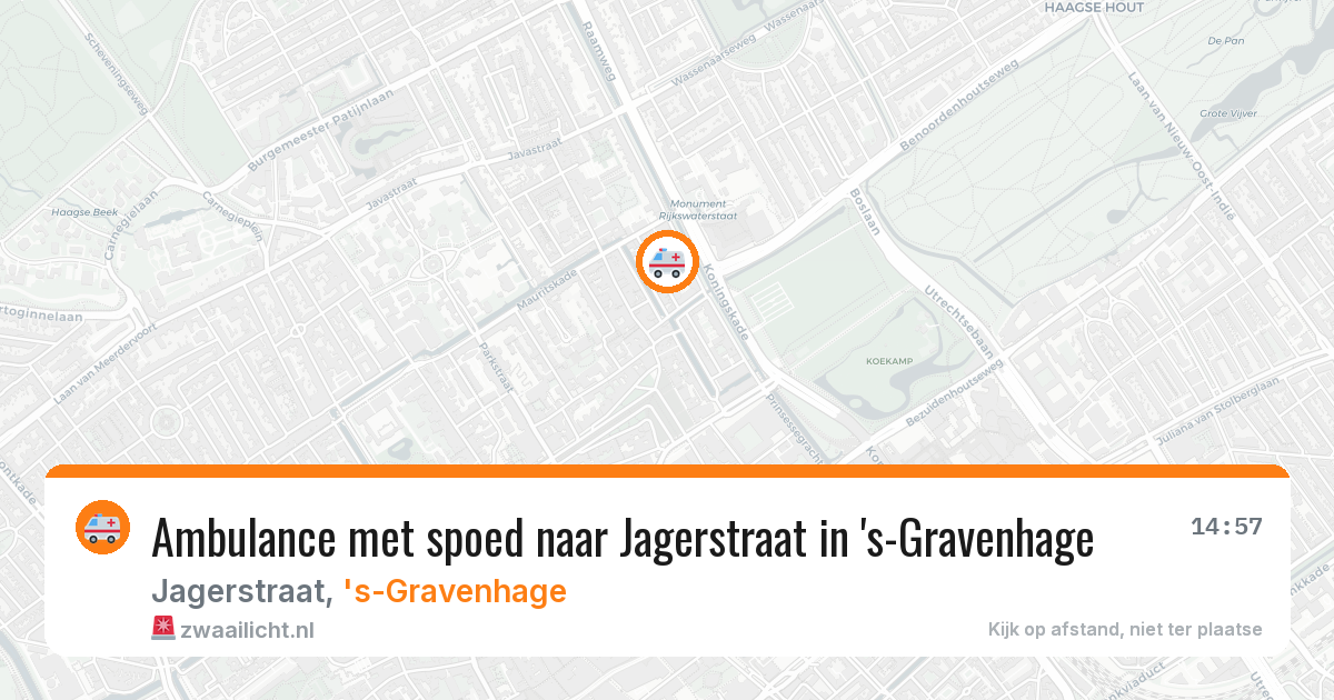 Ambulance met spoed naar Jagerstraat in 's-Gravenhage — 17 mei 2026