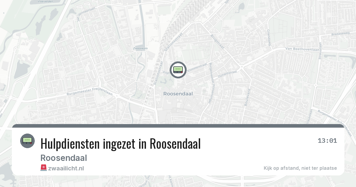 Hulpdiensten ingezet in Roosendaal — 27 jul 2026 | 🚨 Zwaailicht.nl