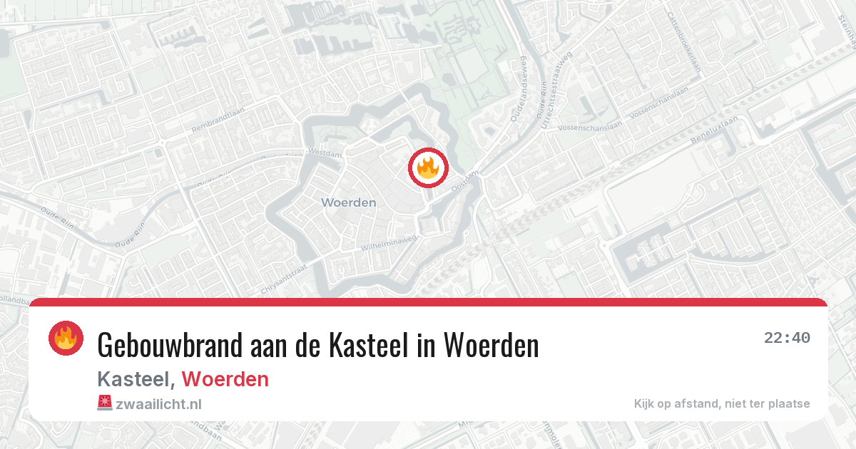 Gebouwbrand aan de Kasteel in Woerden — 27 jun 2026