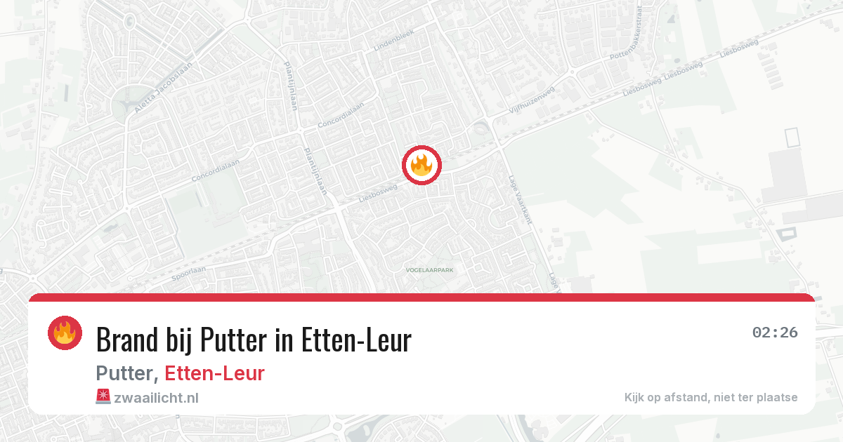 Brand bij Putter in Etten-Leur — 27 jun 2026
