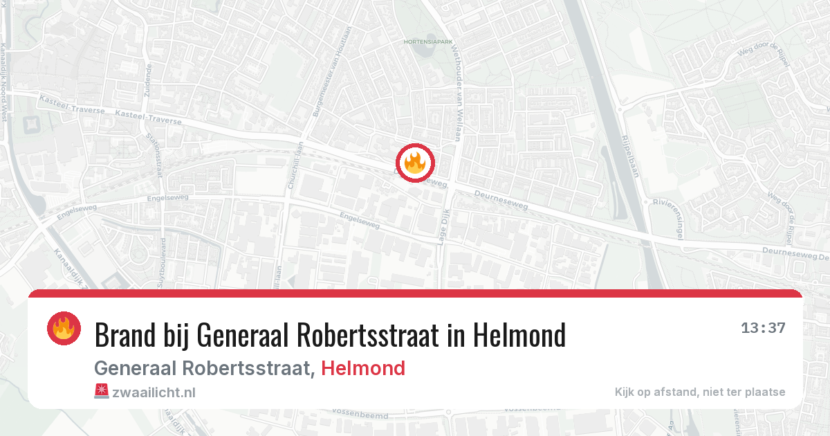Brand bij Generaal Robertsstraat in Helmond — 31 jul 2026