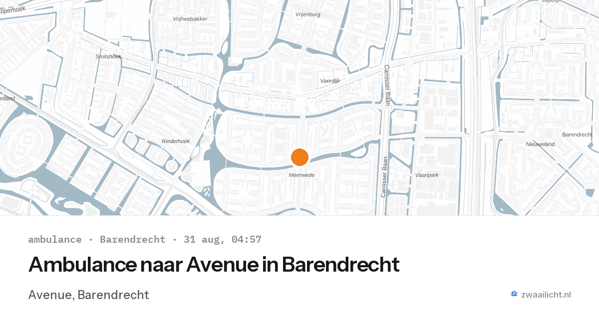 Ambulance naar Avenue in Barendrecht — 31 aug 2026