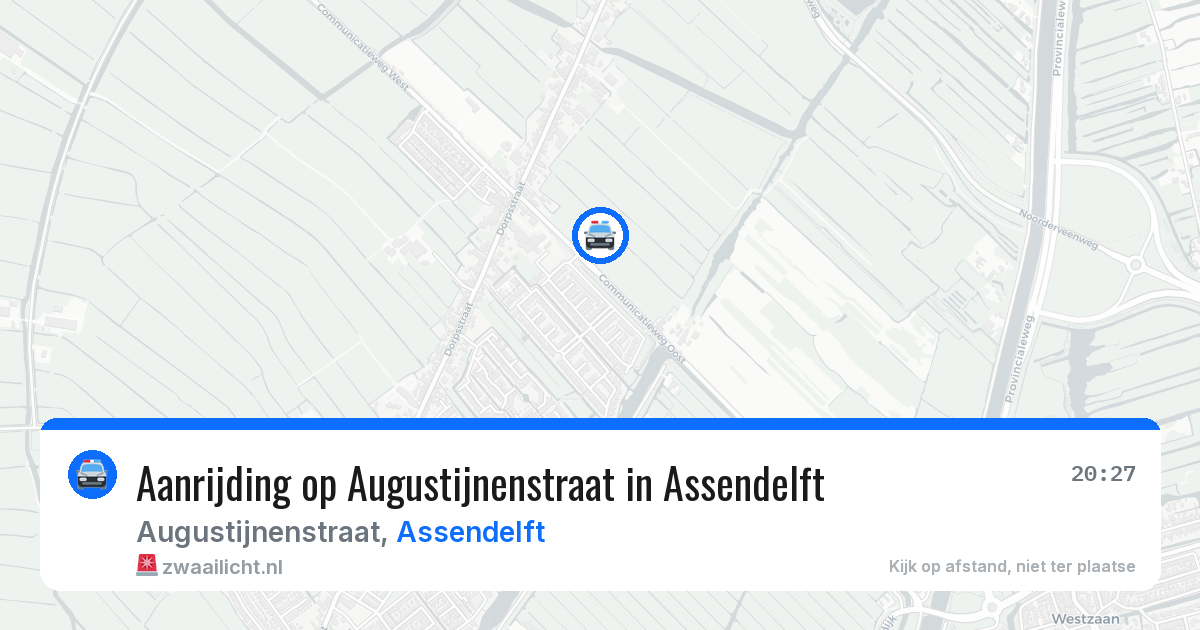 Aanrijding op Augustijnenstraat in Assendelft — 25 mrt 2026