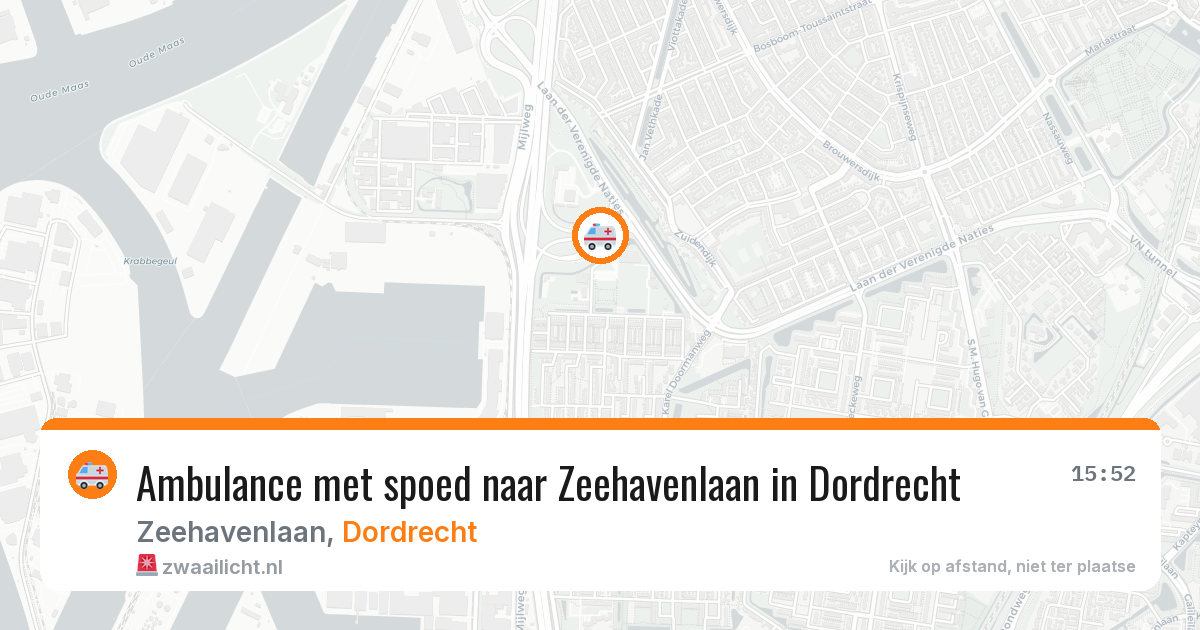 Ambulance met spoed naar Zeehavenlaan in Dordrecht — 14 aug 2026