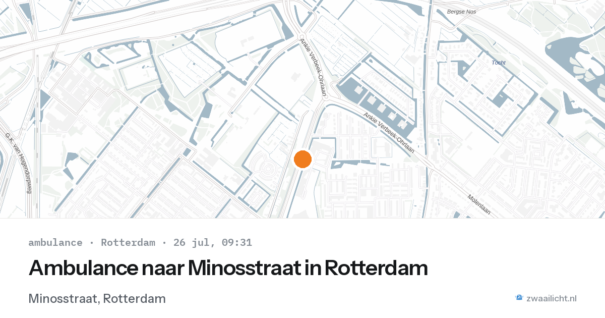 Ambulance naar Minosstraat in Rotterdam — 26 jul 2026