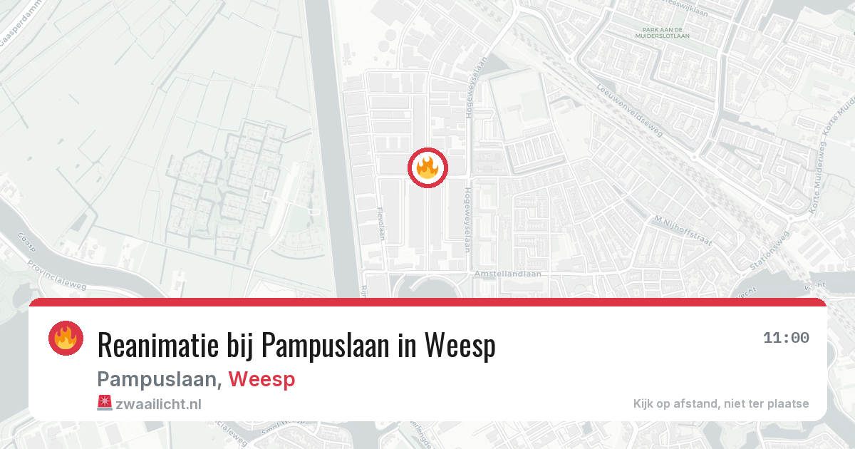 Reanimatie bij Pampuslaan in Weesp — 11 apr 2026