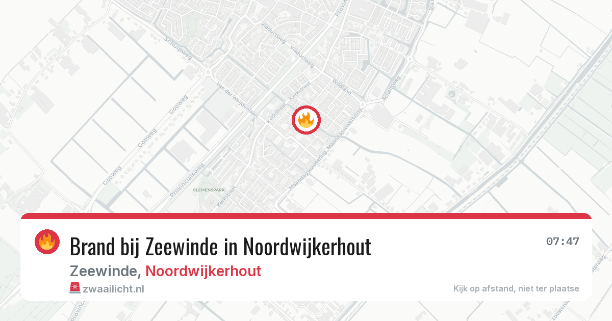Brand bij Zeewinde in Noordwijkerhout — 27 mei 2026