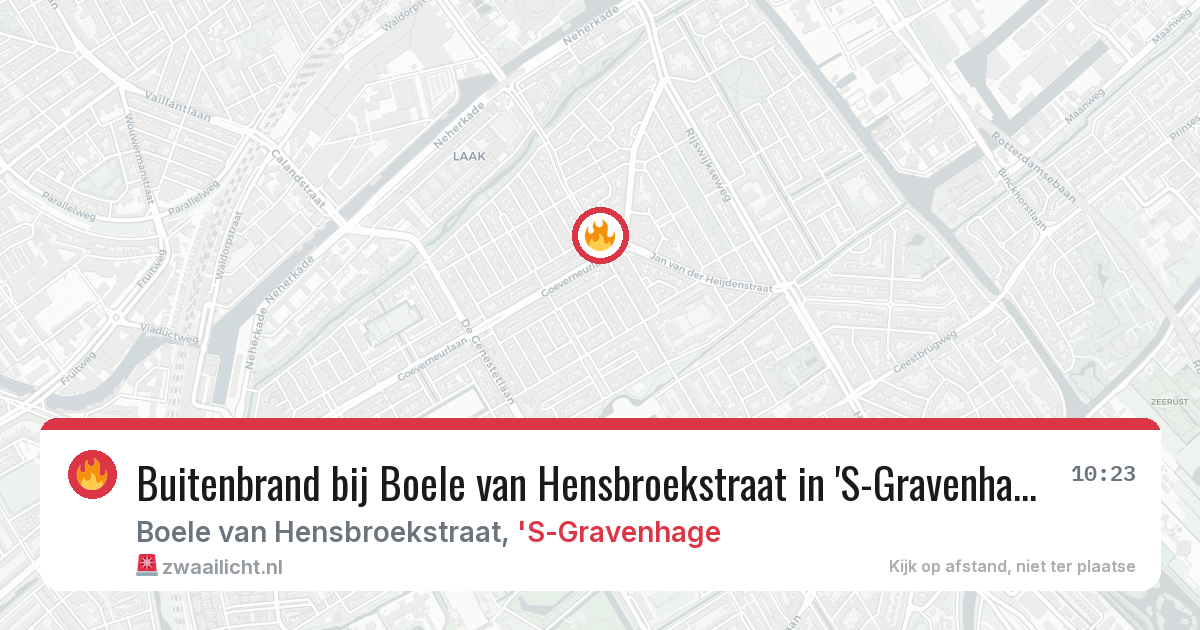 Buitenbrand bij Boele van Hensbroekstraat in 'S-Gravenhage — 20 mrt 2026