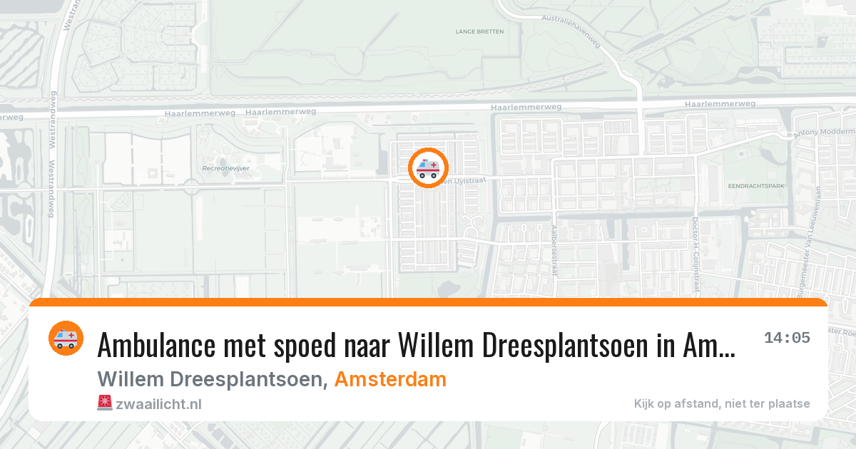 Ambulance met spoed naar Willem Dreesplantsoen in Amsterdam — 31 mei 2026