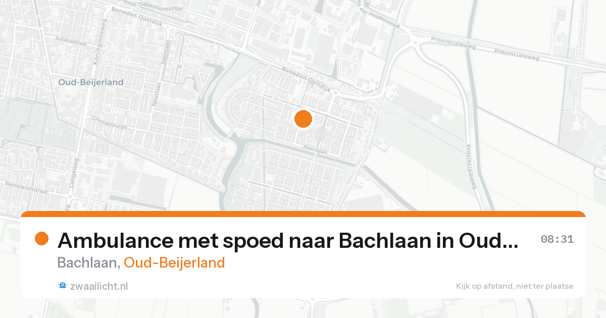 Ambulance met spoed naar Bachlaan in Oud-Beijerland — 22 aug 2026