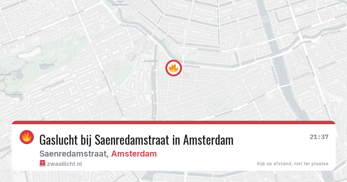 Gaslucht bij Saenredamstraat in Amsterdam — 11 apr 2026