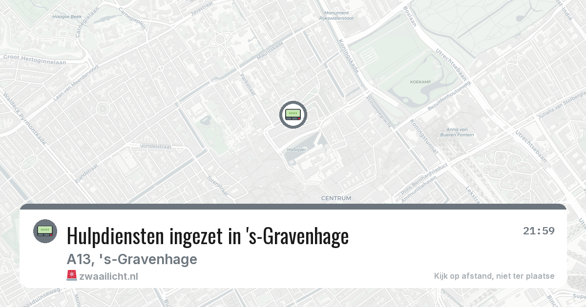 Hulpdiensten ingezet in 's-Gravenhage — 16 apr 2026 | 🚨 Zwaailicht.nl