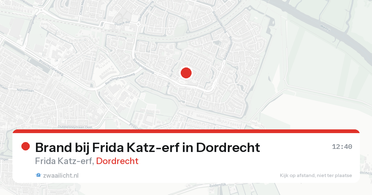 Brand bij Frida Katz-erf in Dordrecht — 23 aug 2026