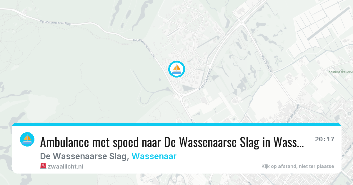 Ambulance met spoed naar De Wassenaarse Slag in Wassenaar — 9 jun 2026