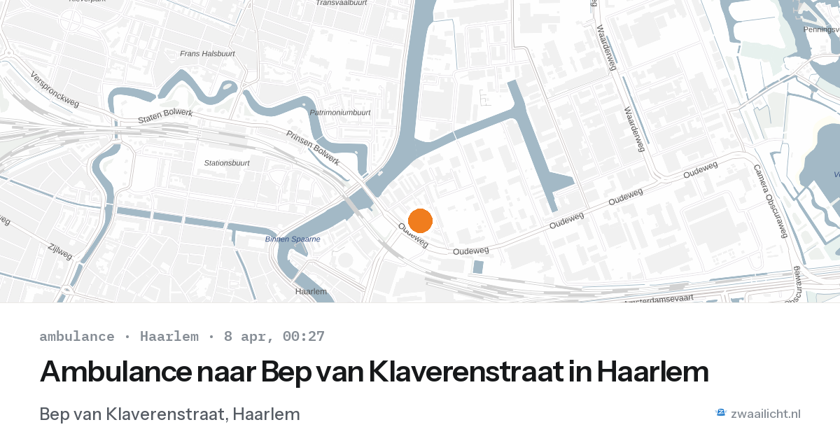 Ambulance naar Bep van Klaverenstraat in Haarlem — 7 apr 2026