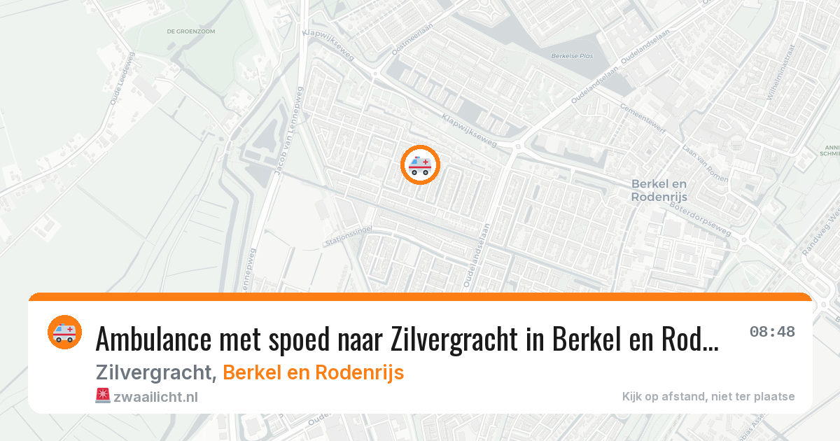 Ambulance met spoed naar Zilvergracht in Berkel en Rodenrijs — 25 jul 2026