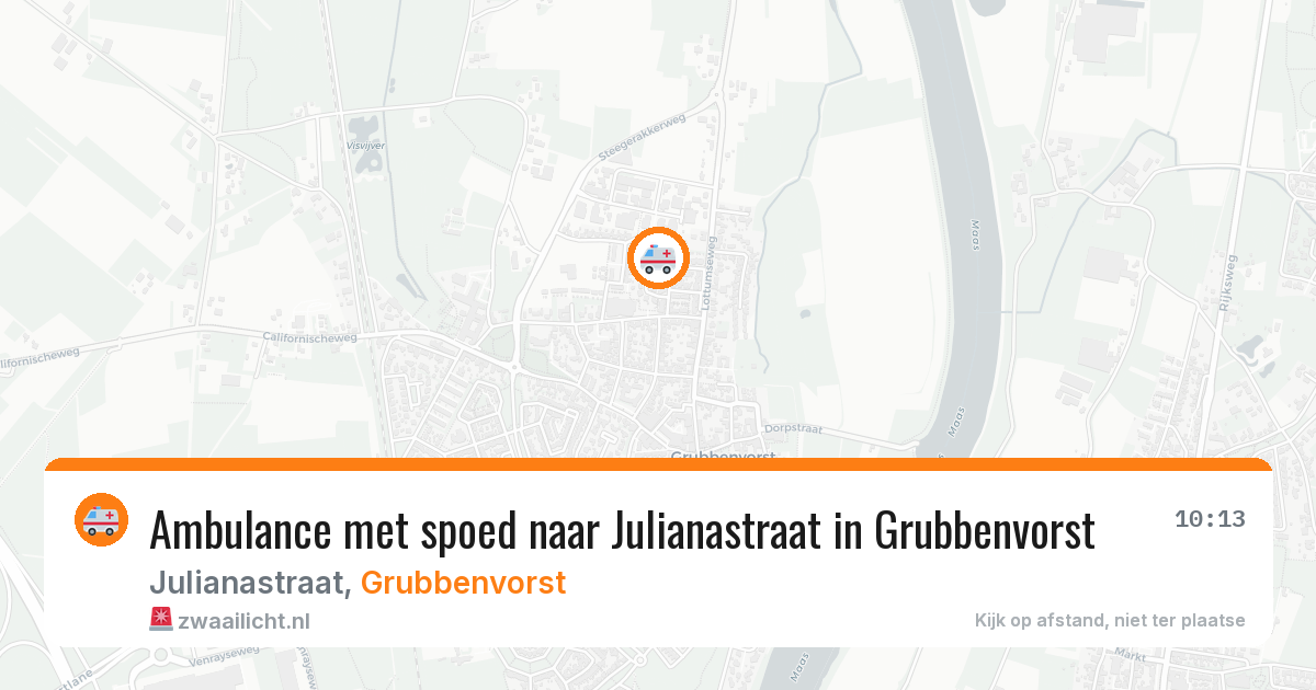 Ambulance met spoed naar Julianastraat in Grubbenvorst — 29 jun 2026