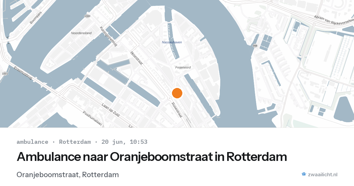 Ambulance naar Oranjeboomstraat in Rotterdam — 20 jun 2026