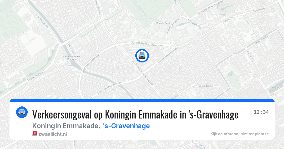 Verkeersongeval op Koningin Emmakade in 's-Gravenhage — 13 jul 2026