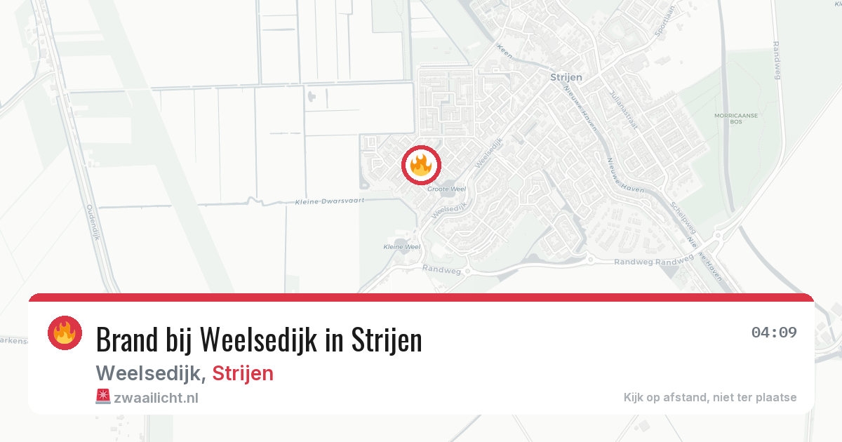 Brand bij Weelsedijk in Strijen — 30 mrt 2026