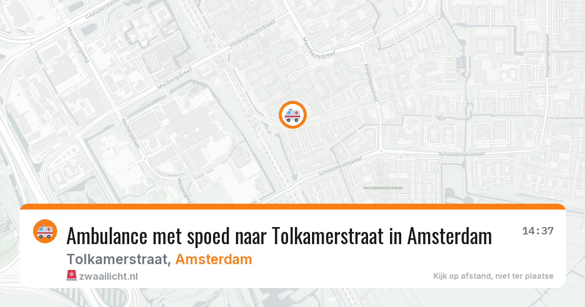 Ambulance met spoed naar Tolkamerstraat in Amsterdam — 25 mrt 2026
