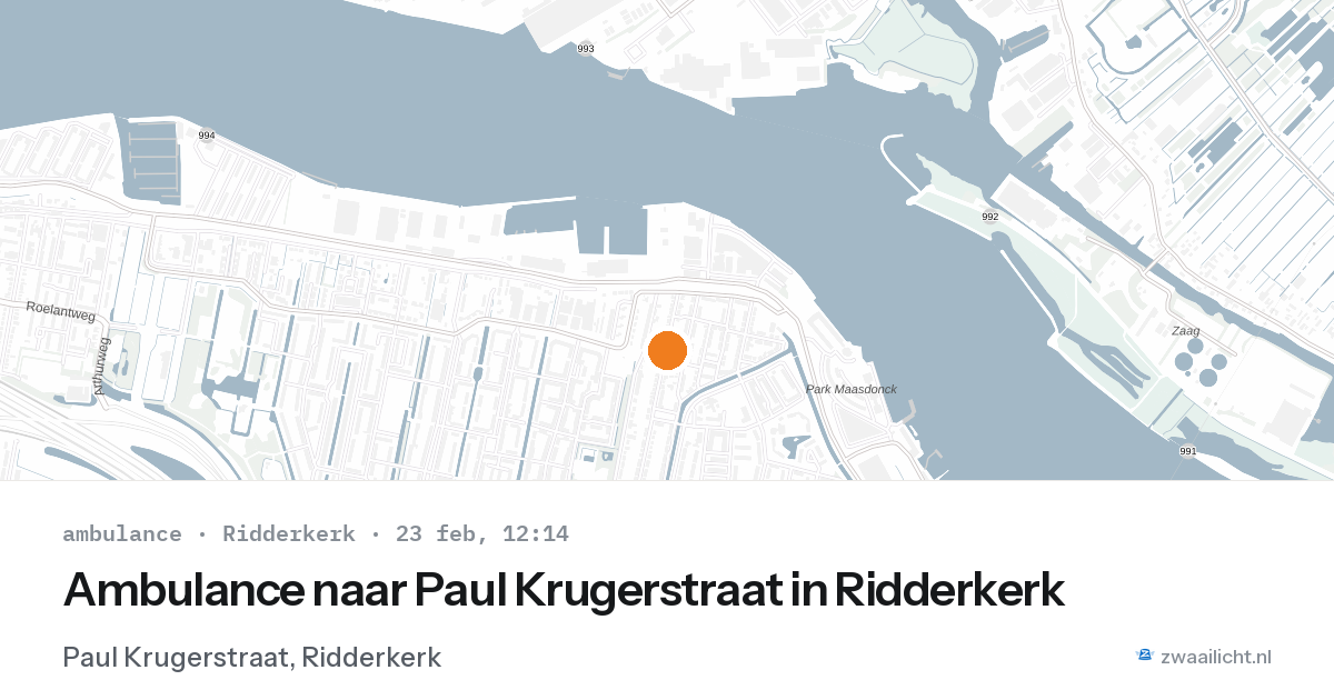 Ambulance naar Paul Krugerstraat in Ridderkerk — 23 feb 2026