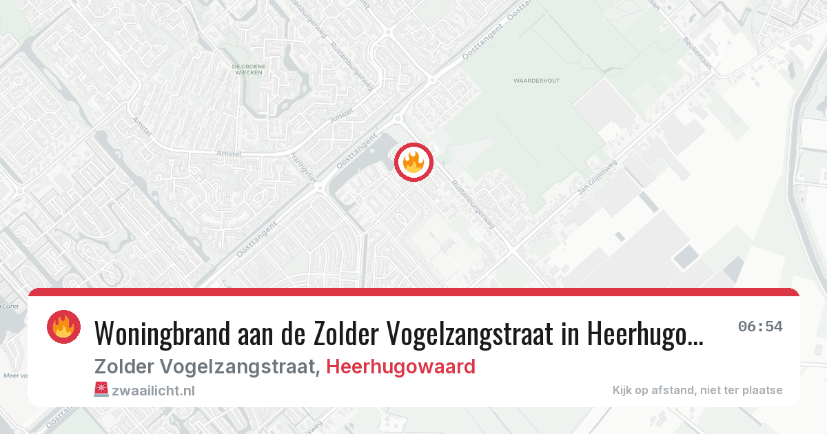 Woningbrand aan de Zolder Vogelzangstraat in Heerhugowaard — 12 feb 2026