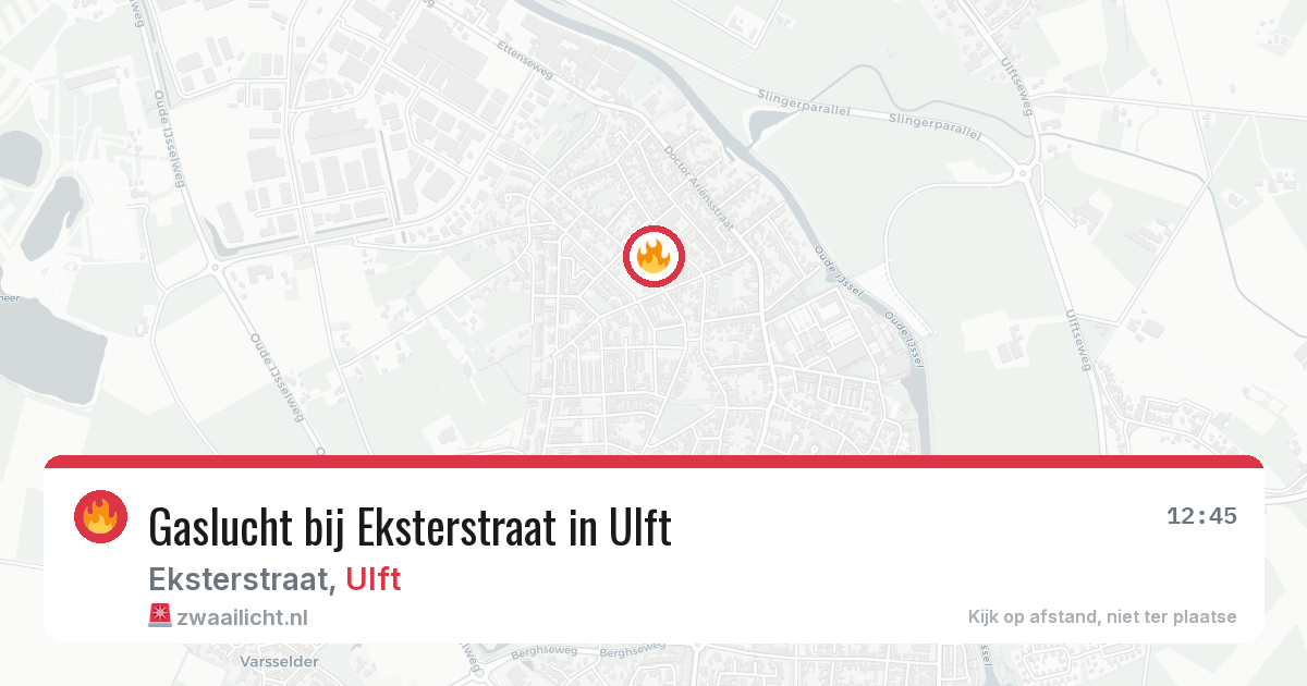 Gaslucht bij Eksterstraat in Ulft — 25 apr 2026