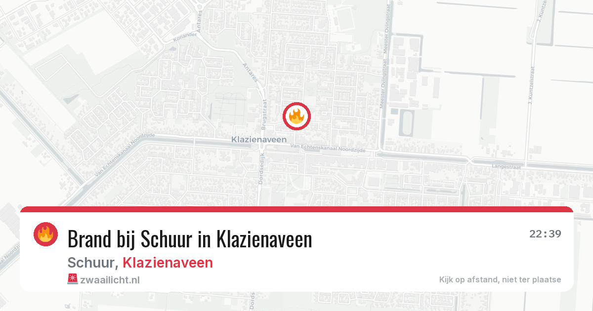 Brand bij Schuur in Klazienaveen — 26 jun 2026
