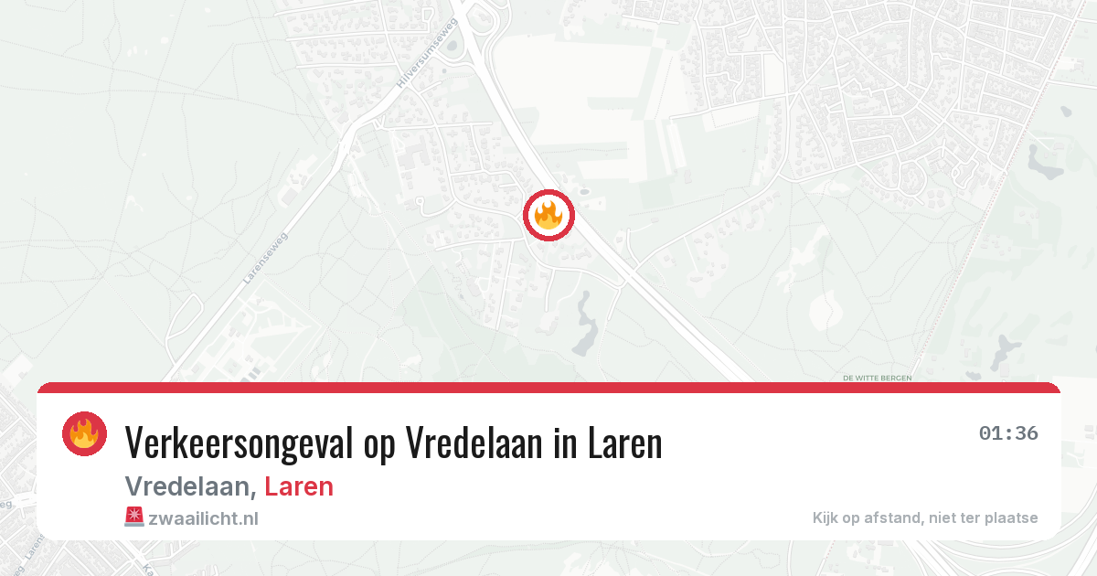 Verkeersongeval op Vredelaan in Laren — 8 mei 2026