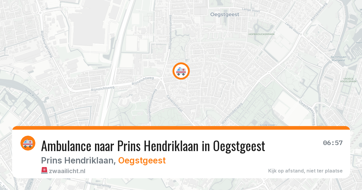 Ambulance naar Prins Hendriklaan in Oegstgeest — 7 aug 2026