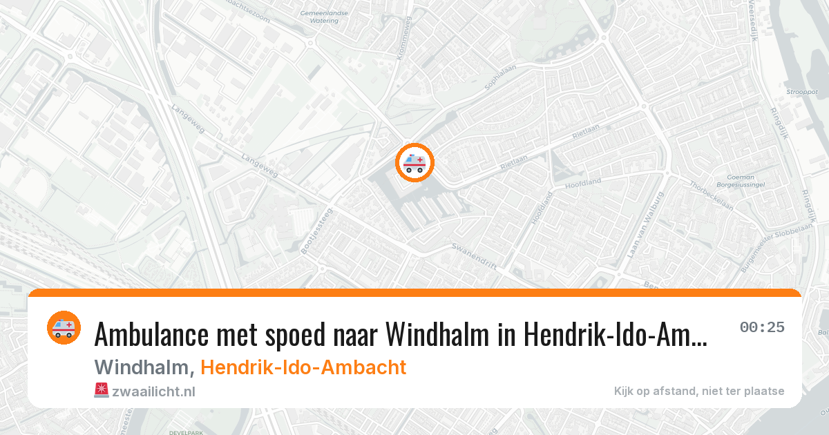 Ambulance met spoed naar Windhalm in Hendrik-Ido-Ambacht — 11 aug 2026