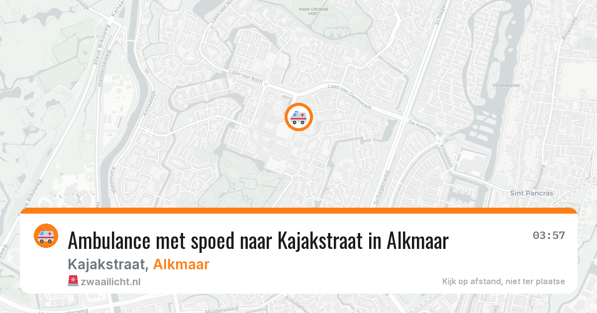 Ambulance met spoed naar Kajakstraat in Alkmaar — 30 jul 2026