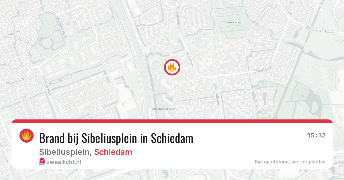 Brand bij Sibeliusplein in Schiedam — 5 aug 2026