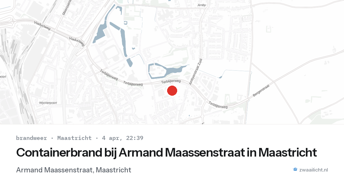Containerbrand bij Armand Maassenstraat in Maastricht — 4 apr 2026
