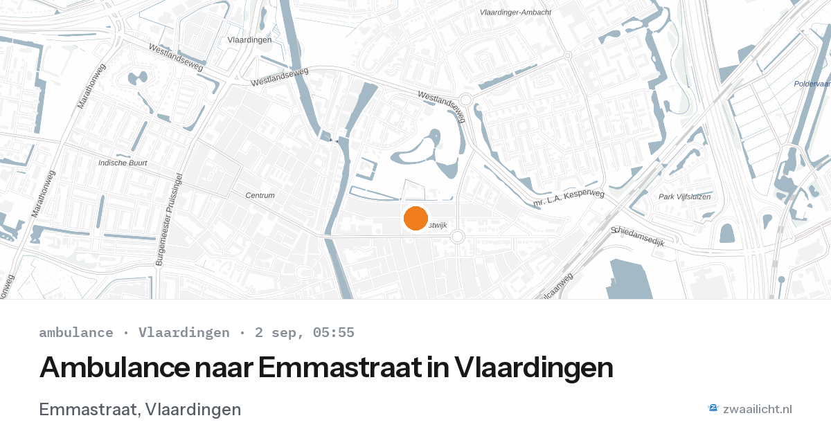 Ambulance naar Emmastraat in Vlaardingen — 2 sep 2026