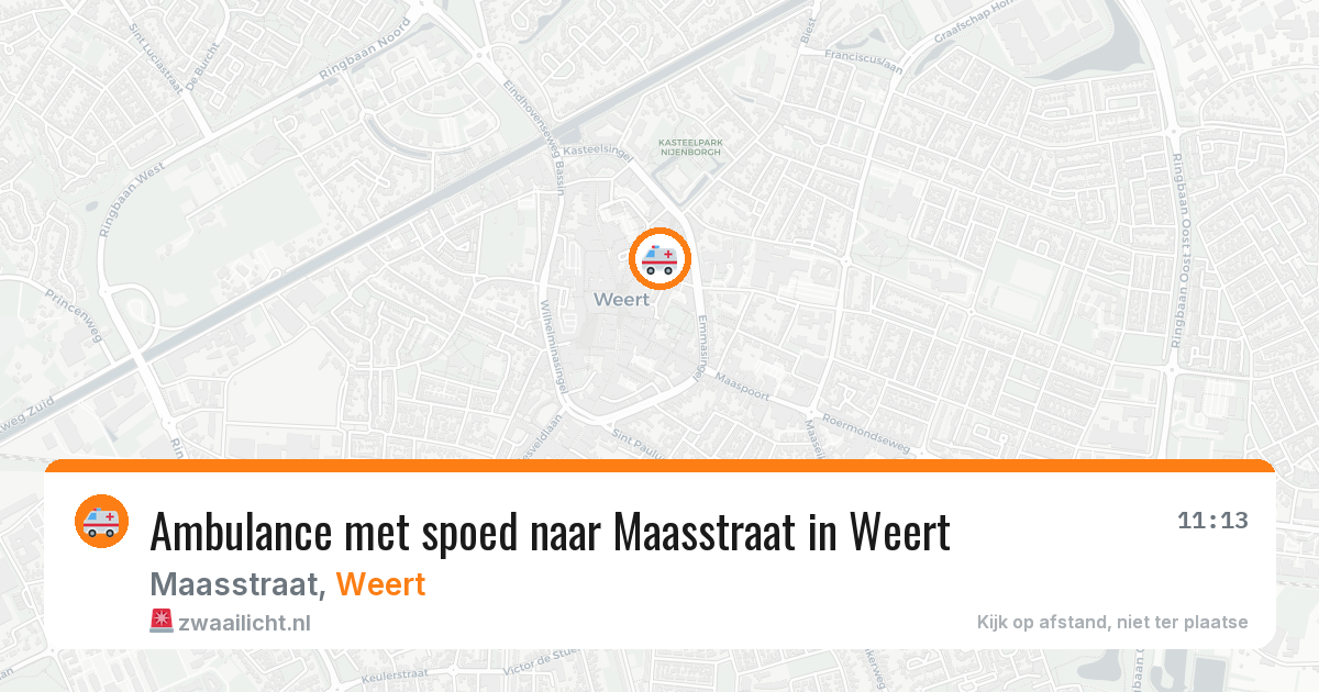 Ambulance met spoed naar Maasstraat in Weert — 20 jun 2026