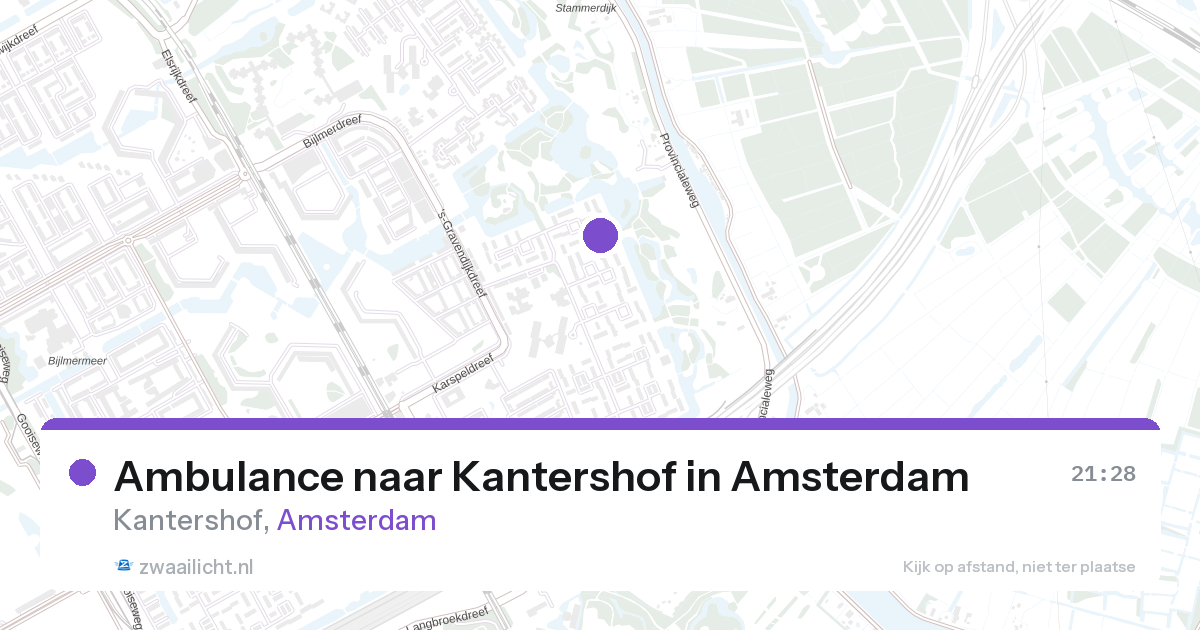 Ambulance naar Kantershof in Amsterdam — 28 aug 2026
