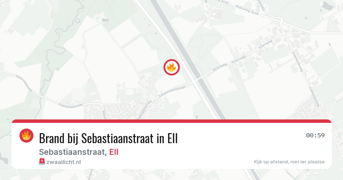Brand bij Sebastiaanstraat in Ell — 19 jul 2026