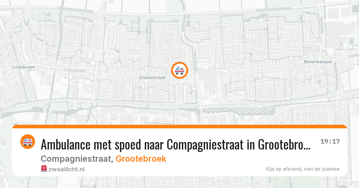 Ambulance met spoed naar Compagniestraat in Grootebroek — 25 jul 2026