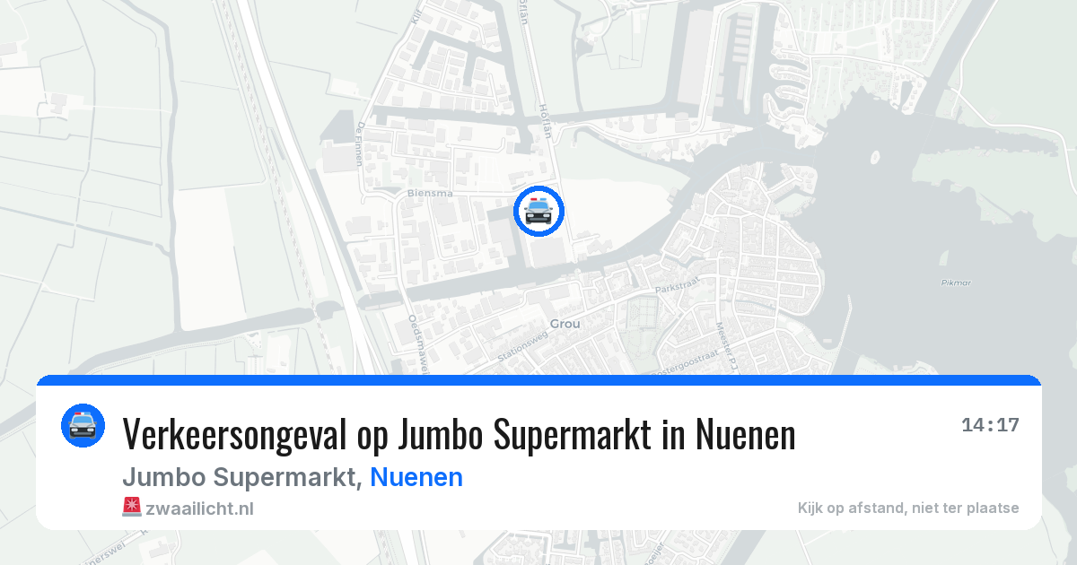 Verkeersongeval op Jumbo Supermarkt in Nuenen — 8 aug 2026